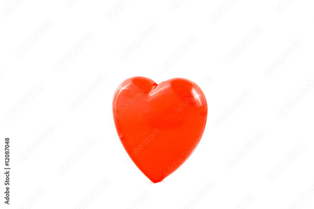 red valentine heart on white