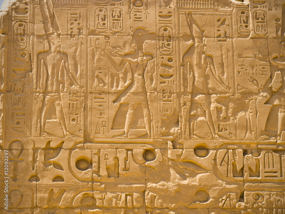 Ramses' bas-reliefs at Karnak temple, Thebes