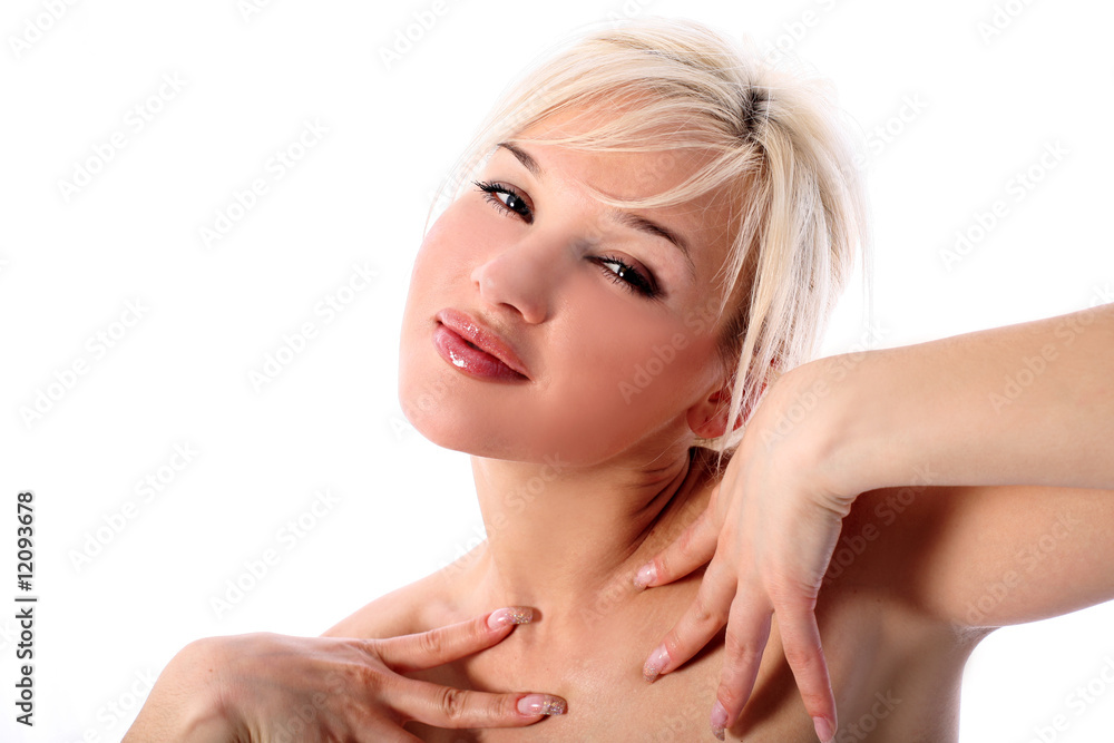 Naklejka premium blonde isolated on white