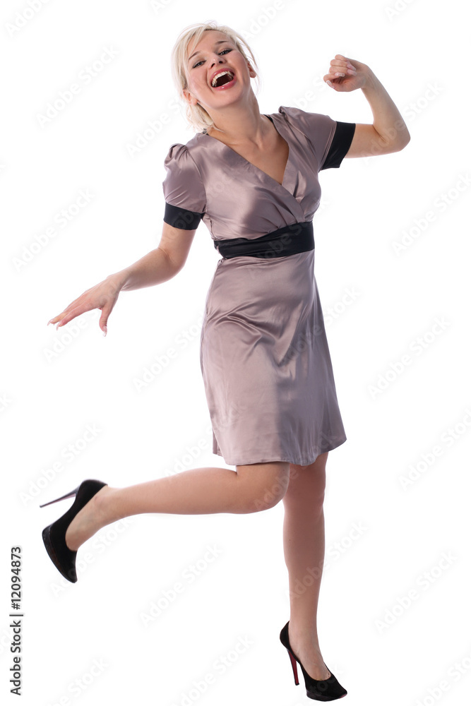 Fototapeta premium smiling girl isolated in white