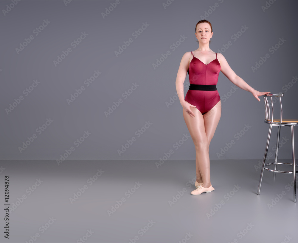 Obraz premium lady ballet dancer warm up exercises