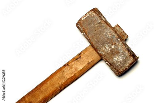 Tableau sur toile The big sledge hammer on white