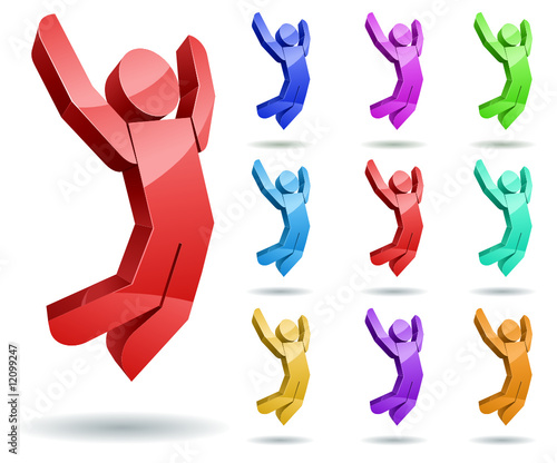 jumping man icon set