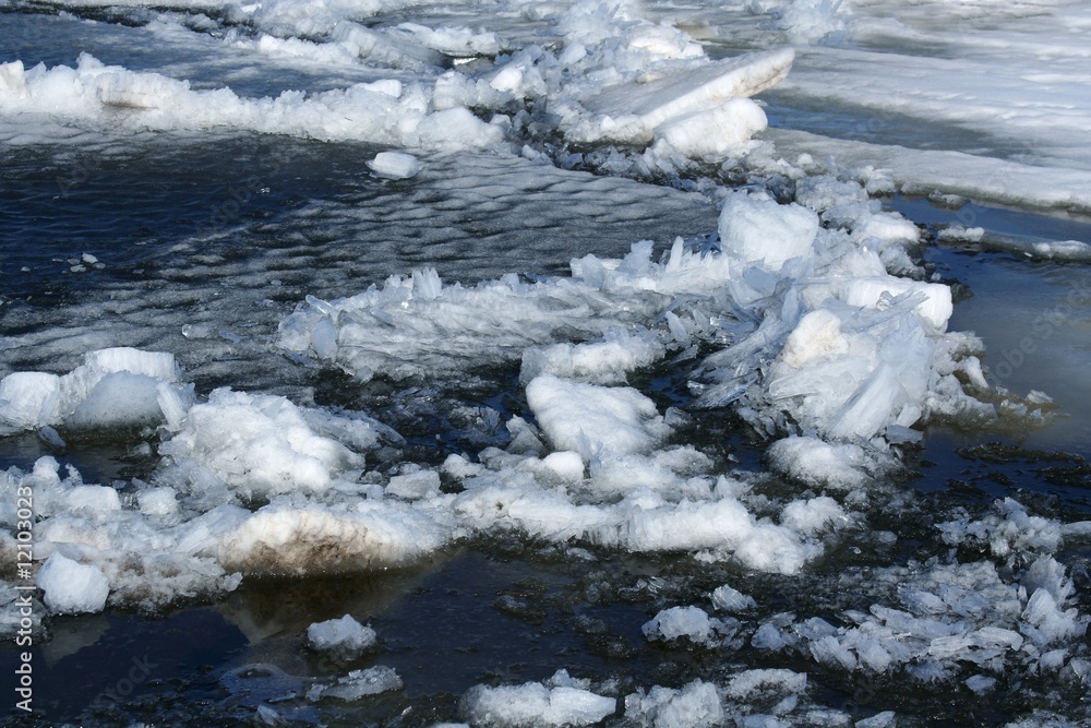 Drifting Ice on river Drifting Ice on river