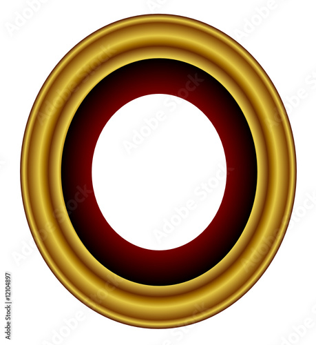 Elliptical gold gilt vintage art frame