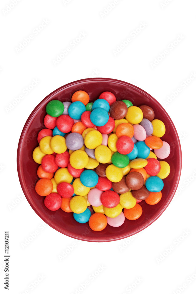 Colorful candies on the plate.