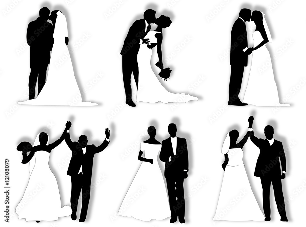 Obraz premium Sposi in silhouette