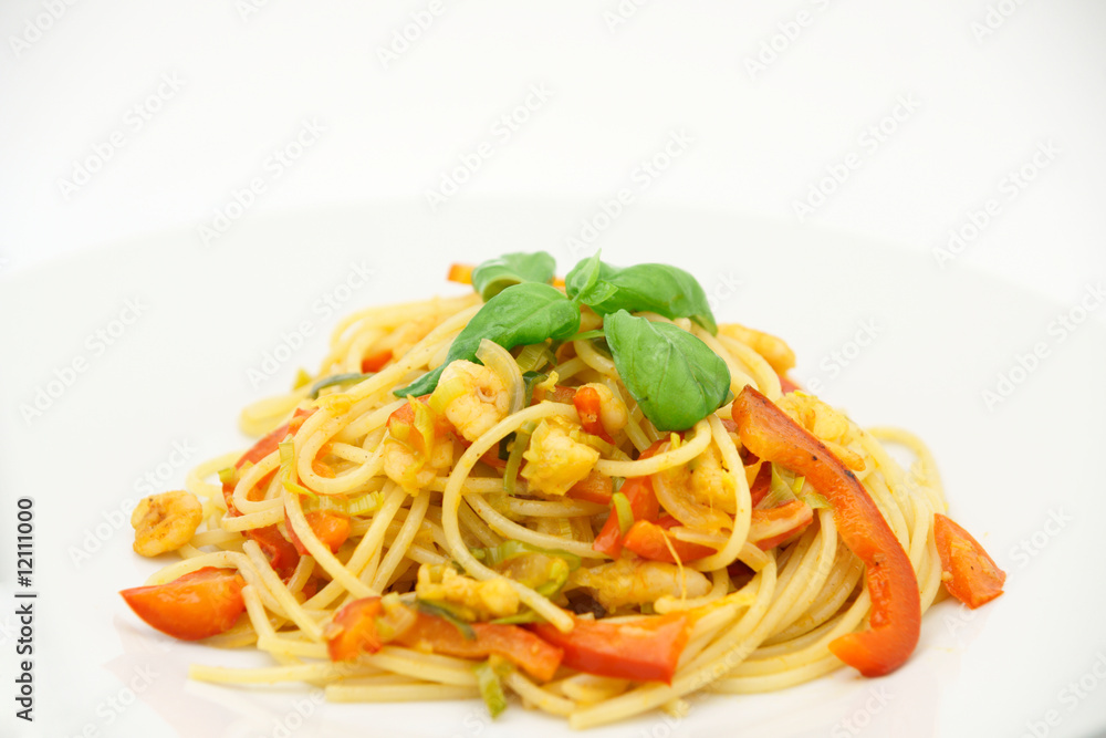 Pasta with shrimps