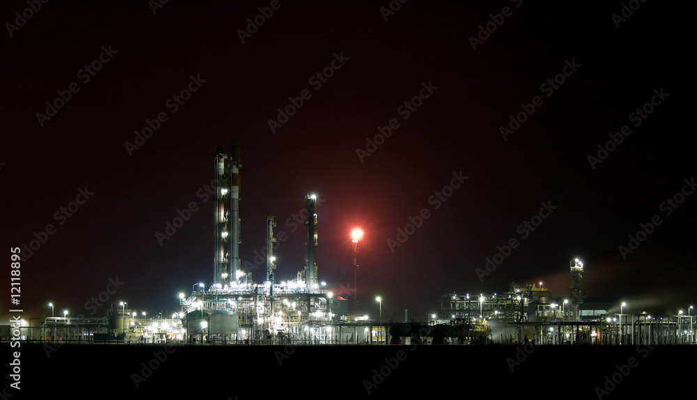 refinery night