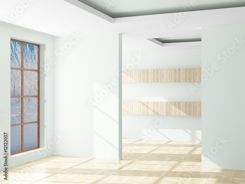 Empty room. Landscape behin...