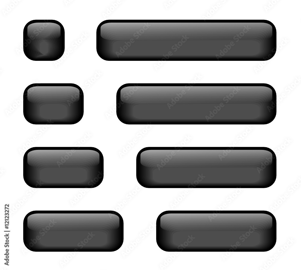 Rectangular Buttons of varying lengths (black) Rectangular Buttons of varying lengths (black)
