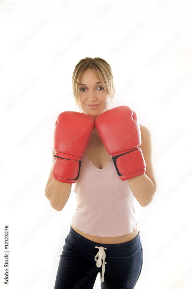 kickboxer woman training