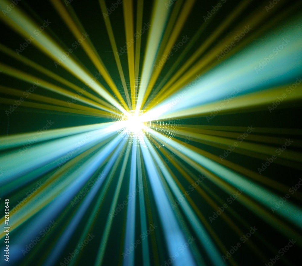 Fototapeta premium Disco ball with rays in haze
