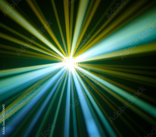 Disco ball with rays in haze
