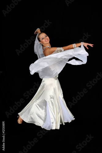 dancer in classical blue-white dress