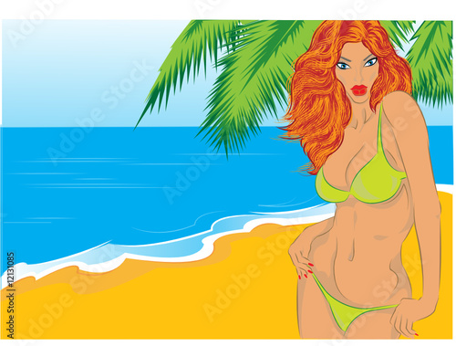 Beautiful girl on a beach