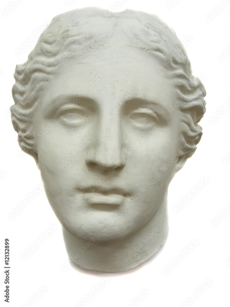 Plaster head of the woman