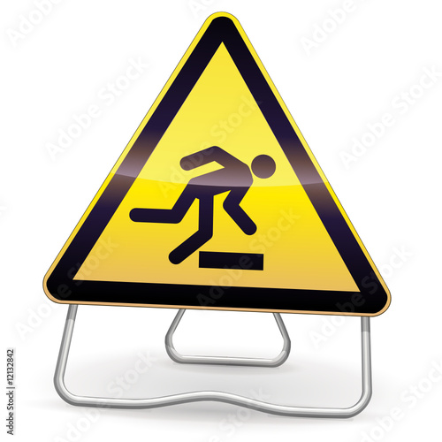 Panneau de danger trébuchement (ombre)