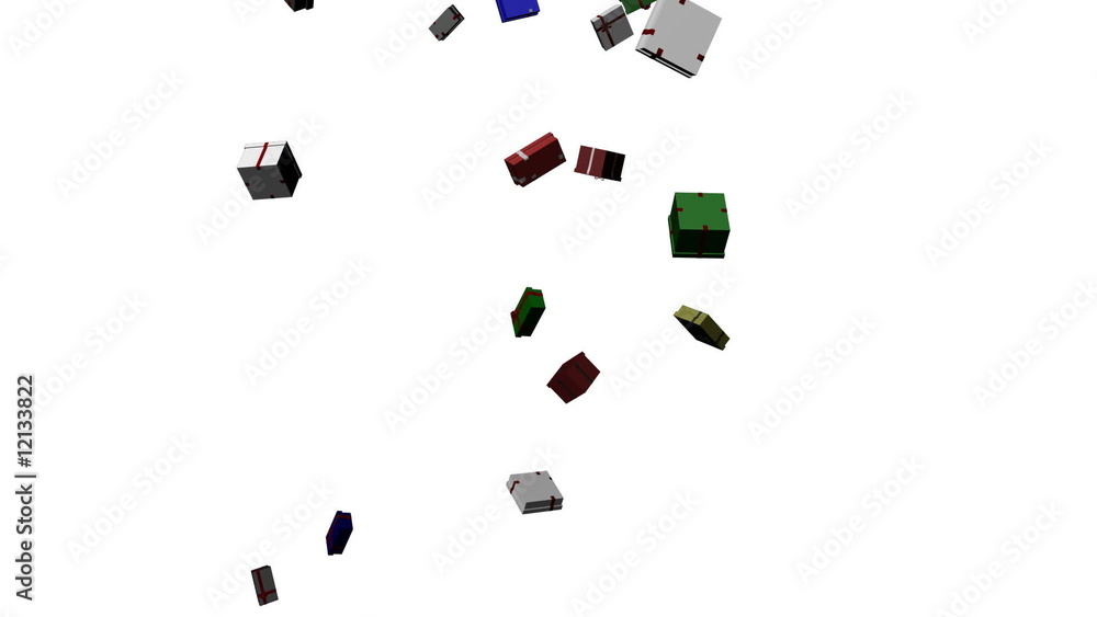 Animation of falling presents Animation of falling presents