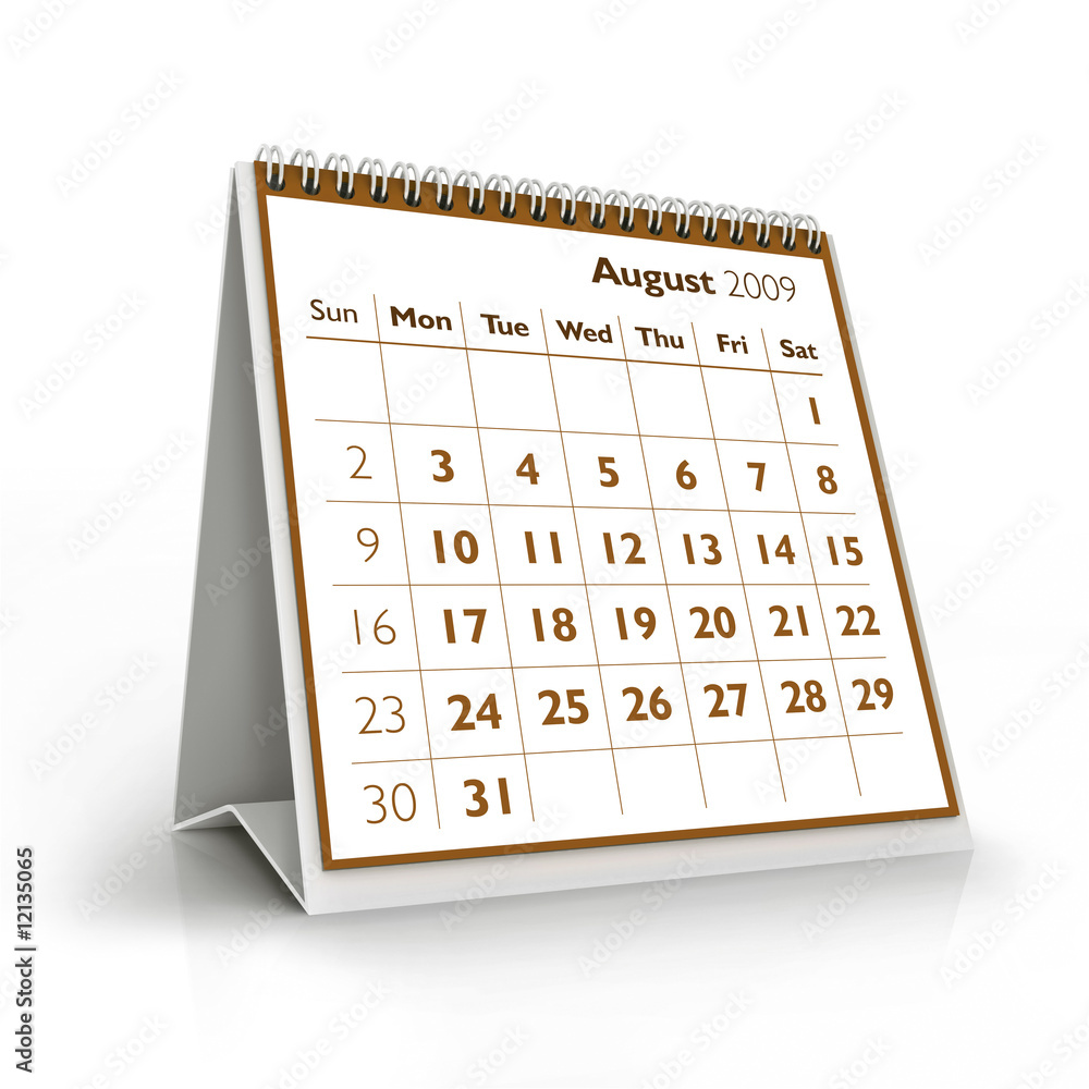 2009 calendar. August Stock Illustration | Adobe Stock