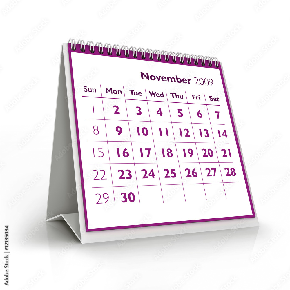 2009 calendar. November Stock Illustration | Adobe Stock