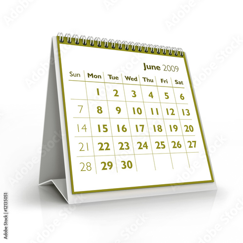 Fototapeta 2009 calendar. June