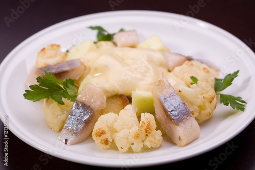 Herring with vegetables