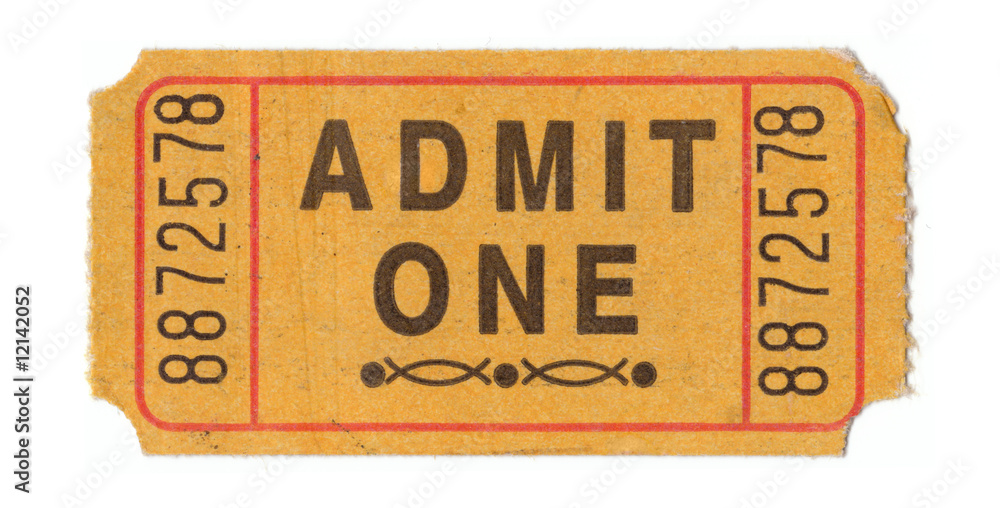 Naklejka premium Vintage admission ticket