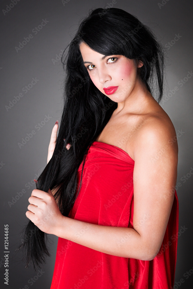 Naklejka premium girl in red