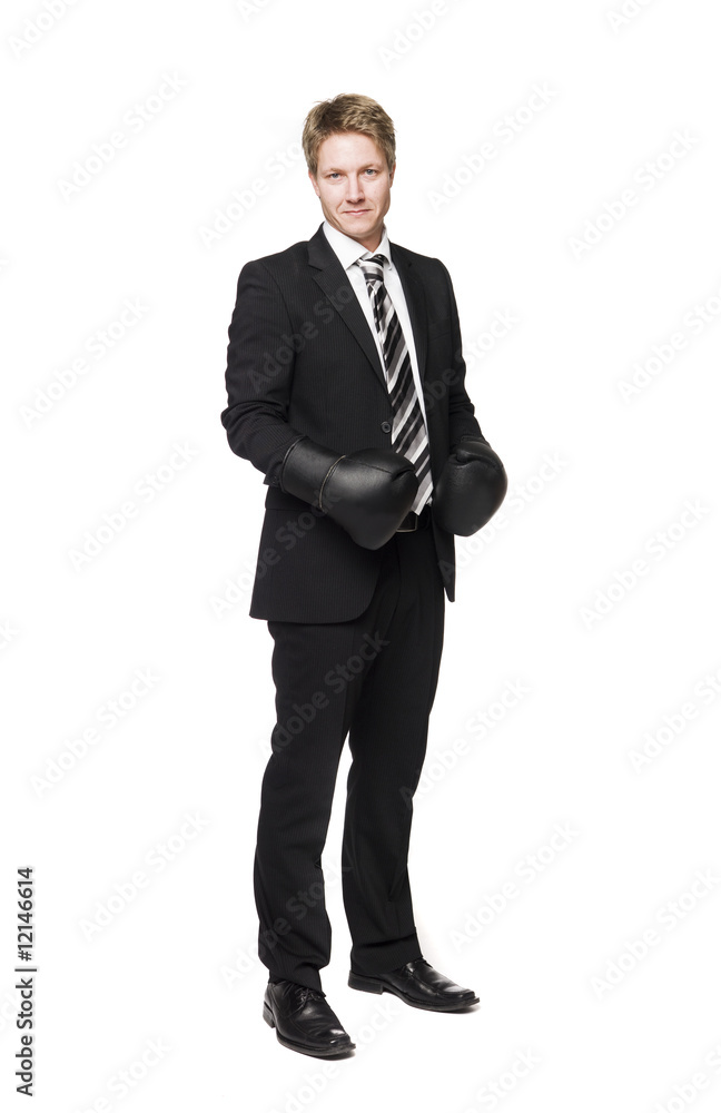 Buisnessman in boxinggloves Buisnessman in boxinggloves