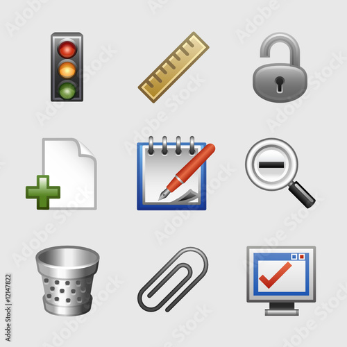 Stylized web icons, set 11