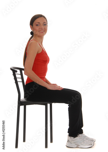 young sporty pretty woman doing fitness