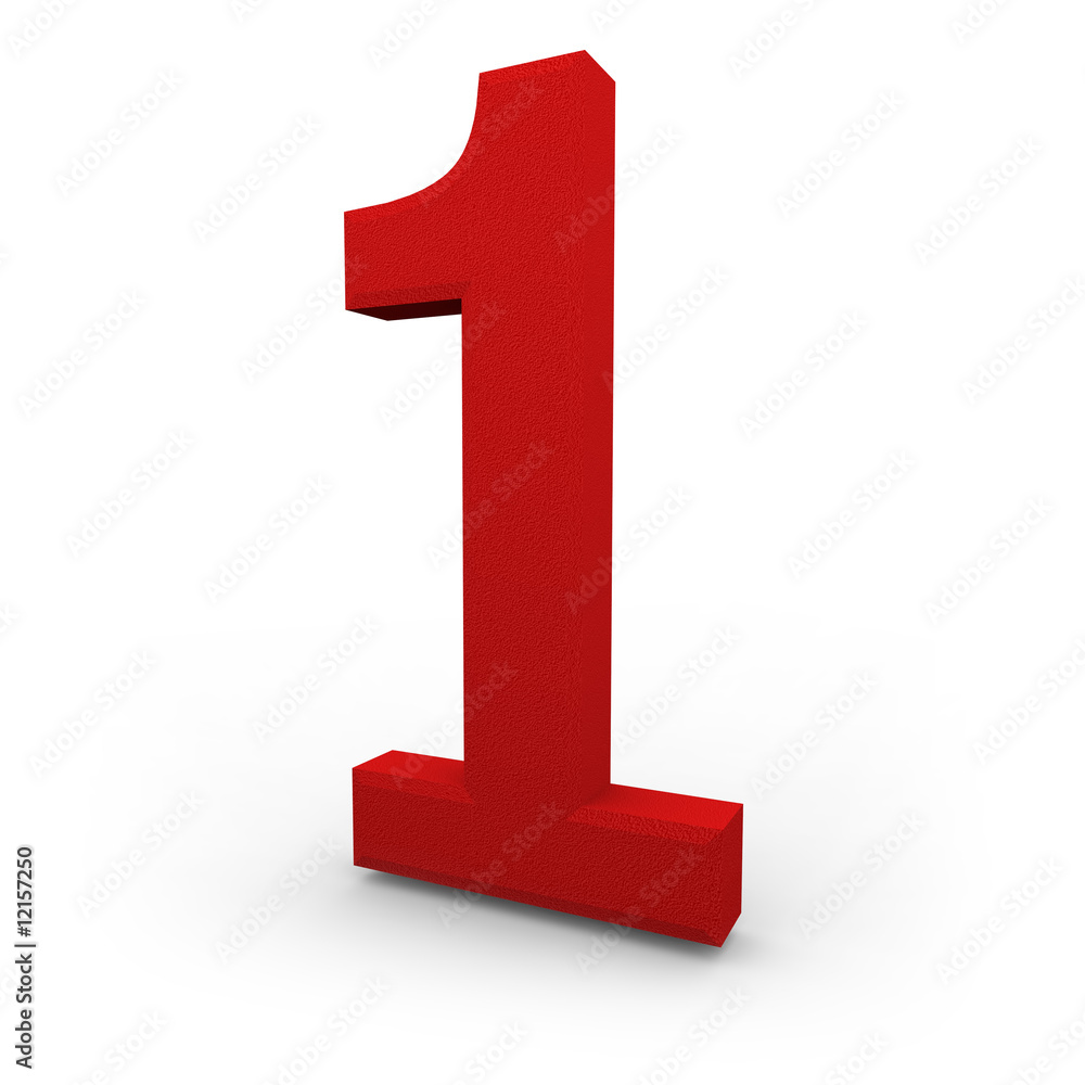 Number One on White Background Number One on White Background