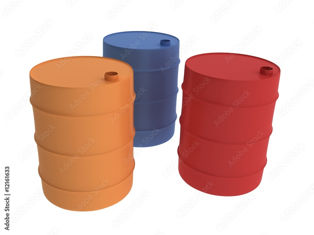 Three barrels isolated on white Three barrels isolated on white