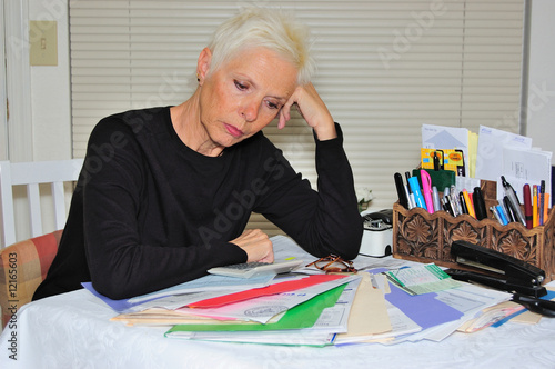 Woman Paying Bills