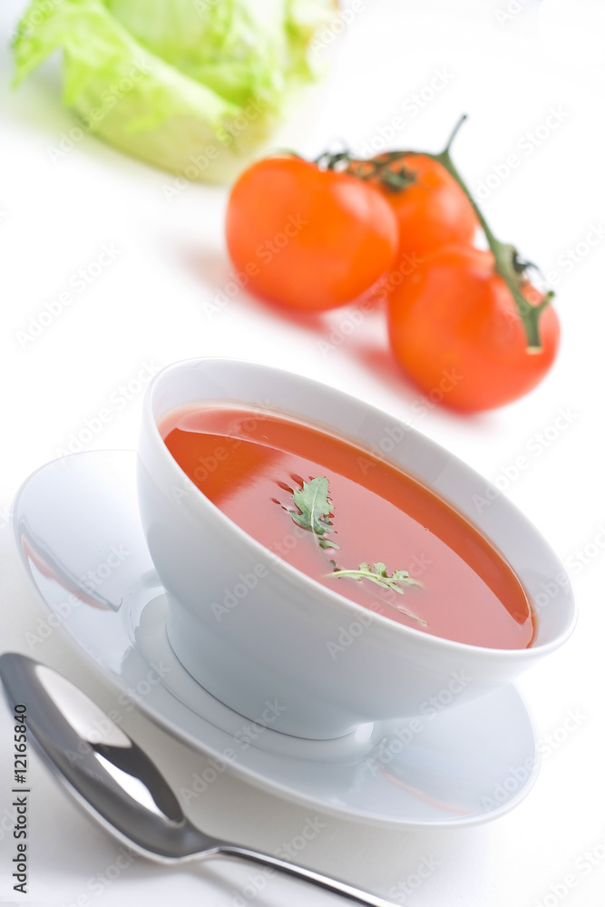 delicious and healthy homemade tomato soup and vegetables delicious and healthy homemade tomato soup and vegetables