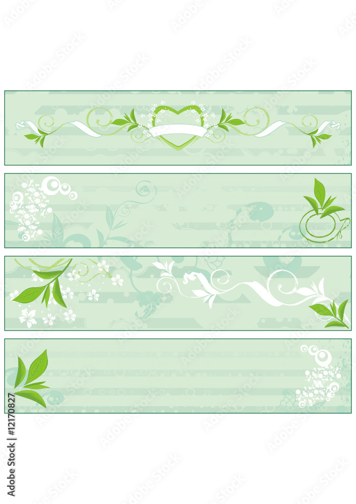 Set of decorative banners