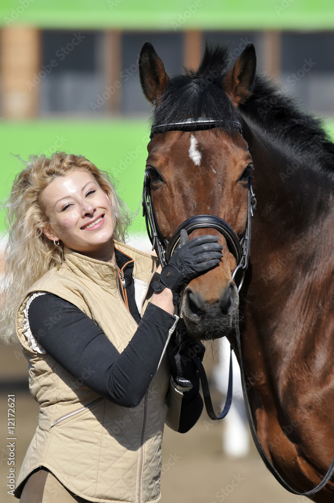 Obraz premium girl and horse