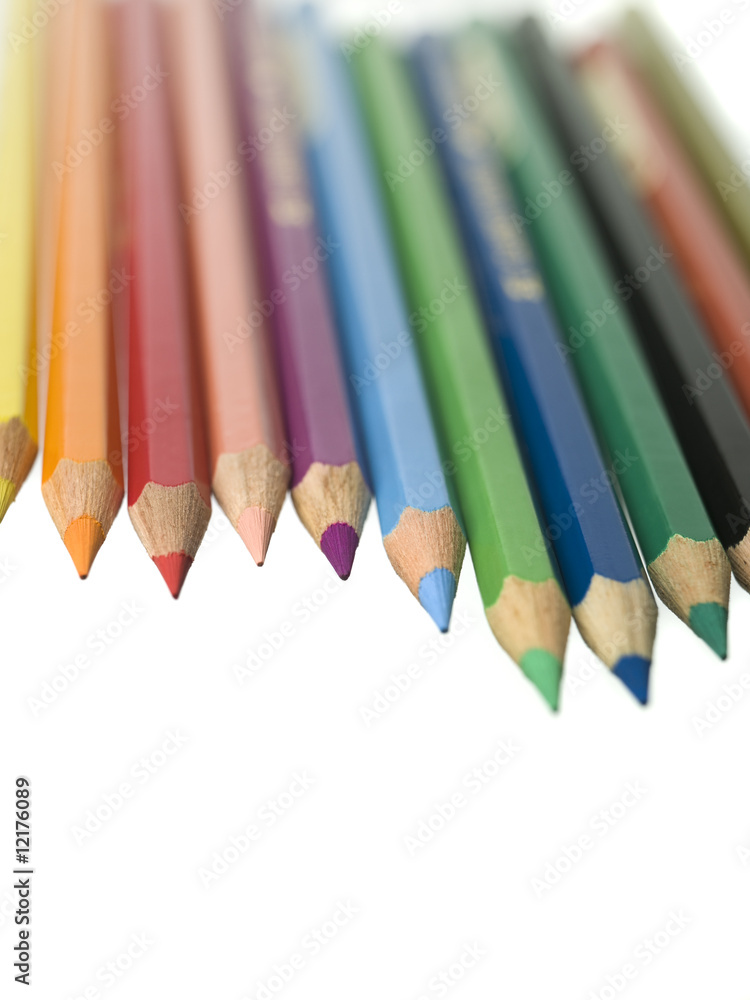 Row of colored pencil Row of colored pencil