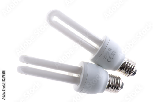 florescent light bulb on white background