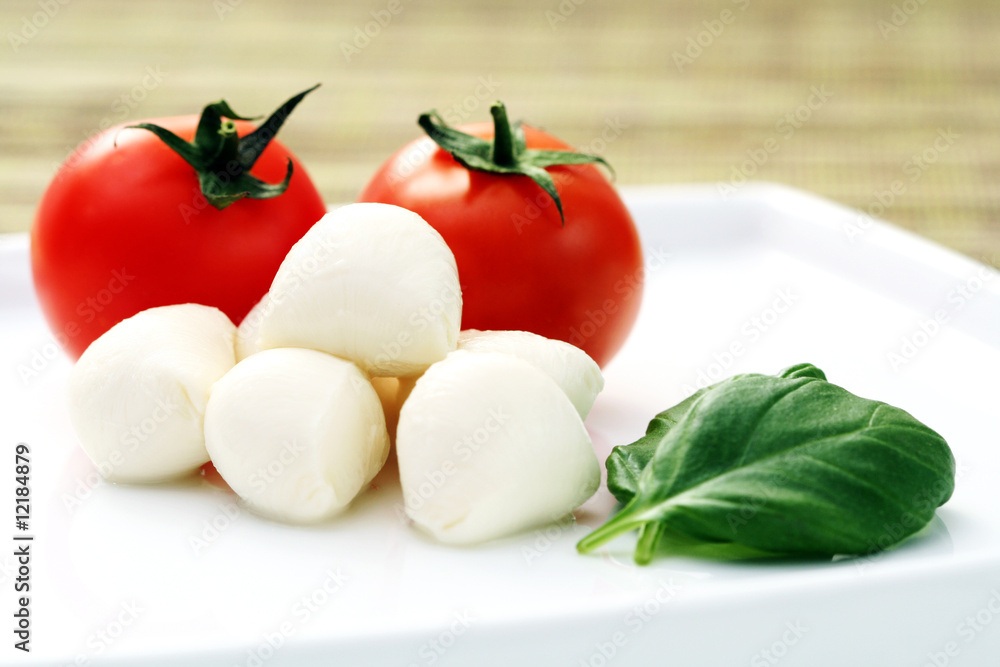 mozzarella and cherry tomatoes mozzarella and cherry tomatoes