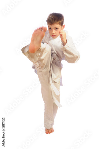 boy practicing self defense