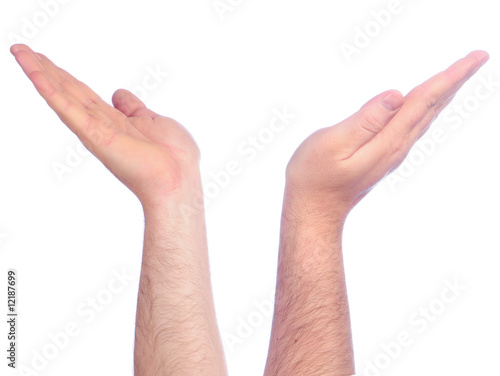 opened masculine palm