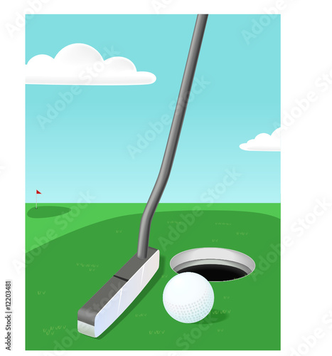 Golf, club, ball, background - vector illustration