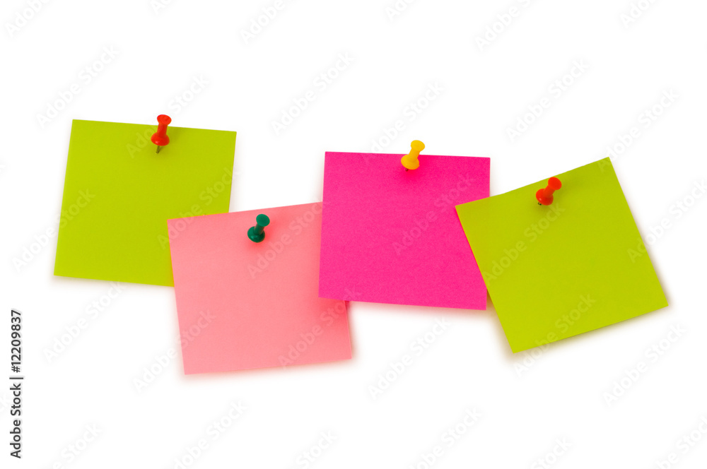 Reminder notes isolated on the white board Reminder notes isolated on the white board