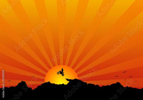 sunset background - vector