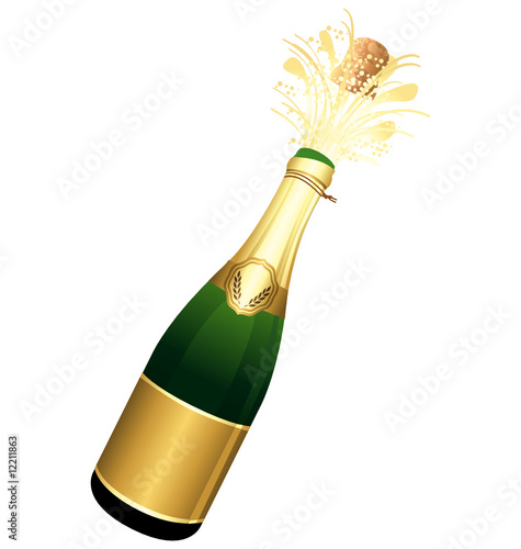 Champagne bottle isolated