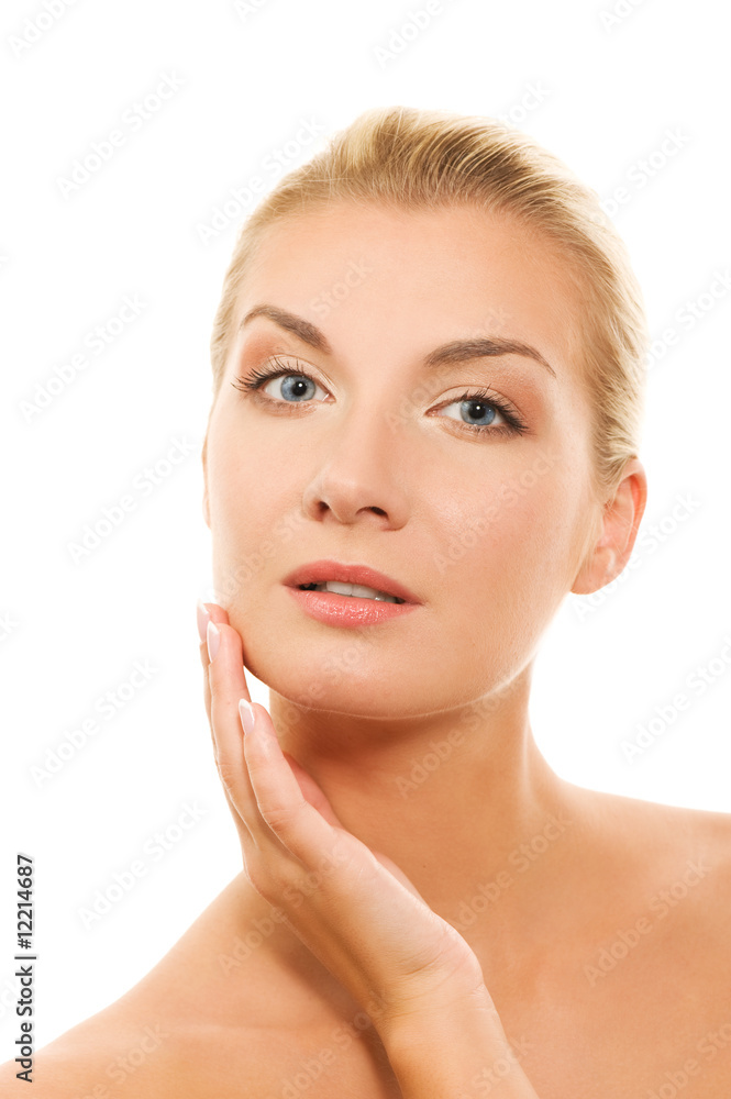 Lovely young woman portrait. Isolated on white background Lovely young woman portrait. Isolated on white background