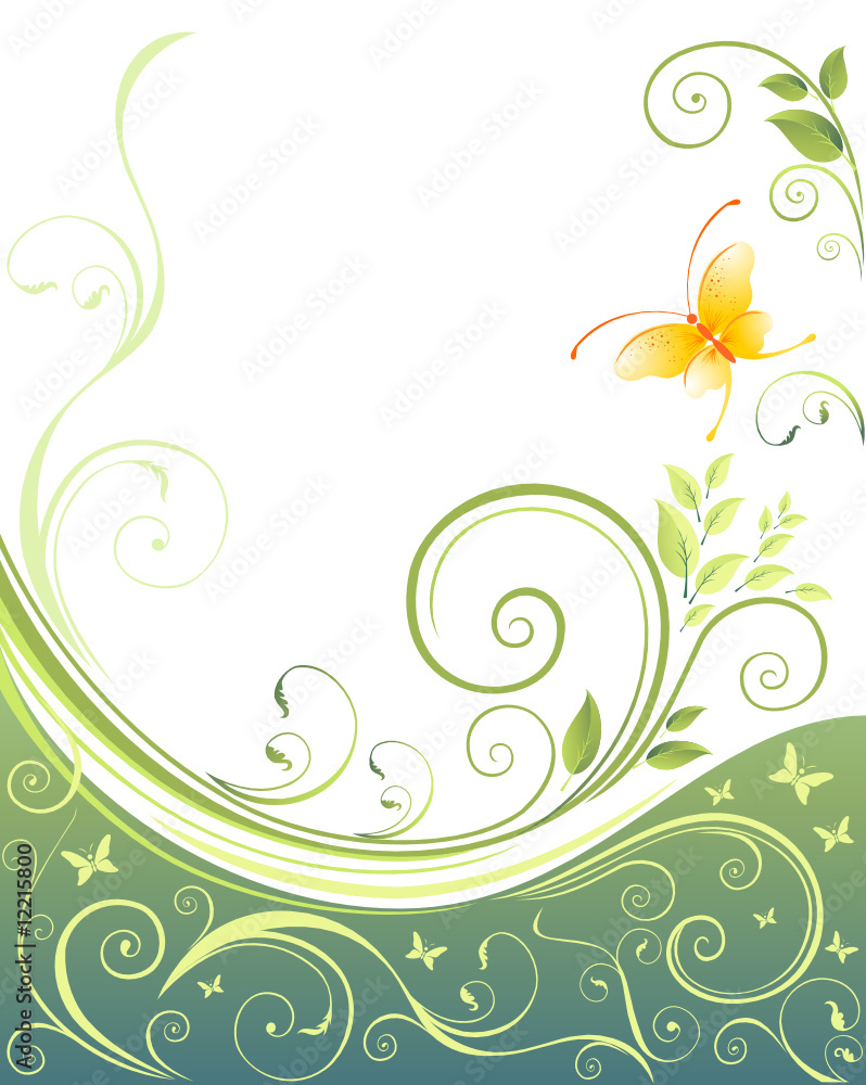 Floral background with butterfly. Floral background with butterfly.