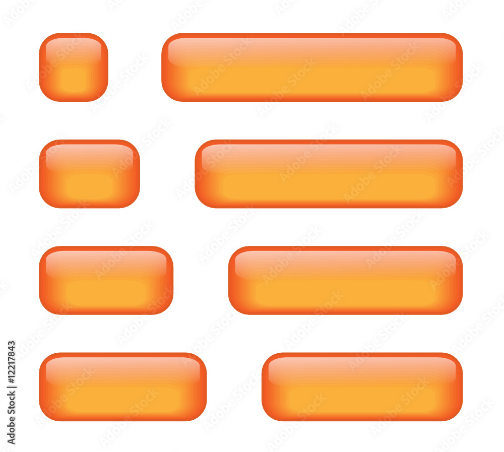 Rectangular Buttons (various lengths) (orange) Rectangular Buttons (various lengths) (orange)